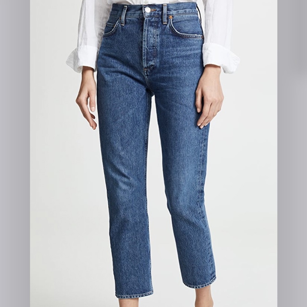 AGOLDE Riley High Rise Straight Crop Jeans